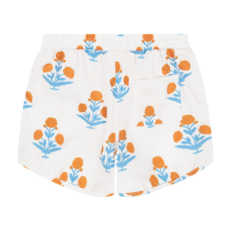 Orange Floral Board Short