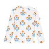 Orange Floral Rash Guard