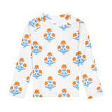 Orange Floral Rash Guard