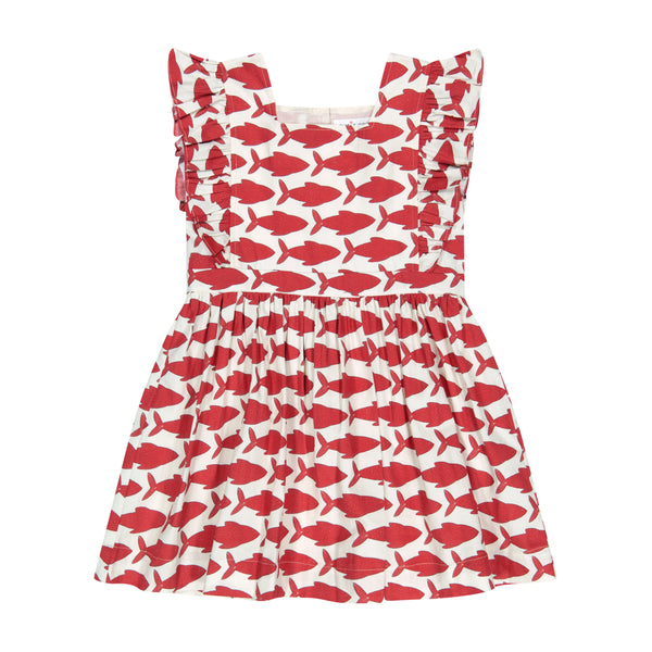 Red Fish Pinny Dress